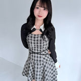 【予約商品2月上旬発送】ショートブラウスレイヤードワンピース