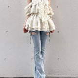 【SALE】２wayリボンペプラムワンピース