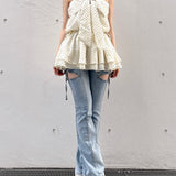 【SALE】２wayリボンペプラムワンピース