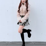 【予約商品12月中旬お届け】ラメツィードショートダウンコート