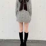 バックリボンダーリンニット