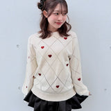 ラメ刺繍ハートニット