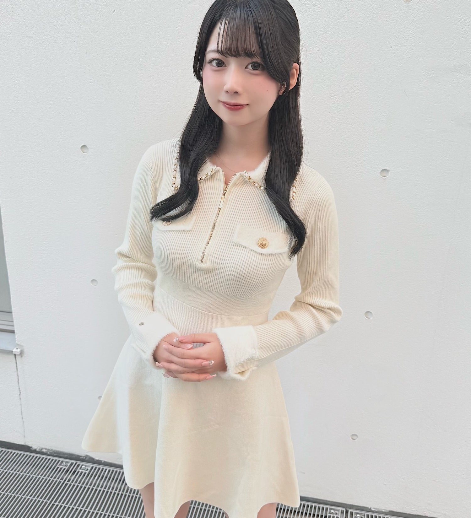 【予約商品 12月中旬発送】チェーンカラーZIPニットワンピース