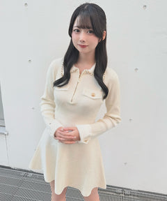 チェーンカラーZIPニットワンピース