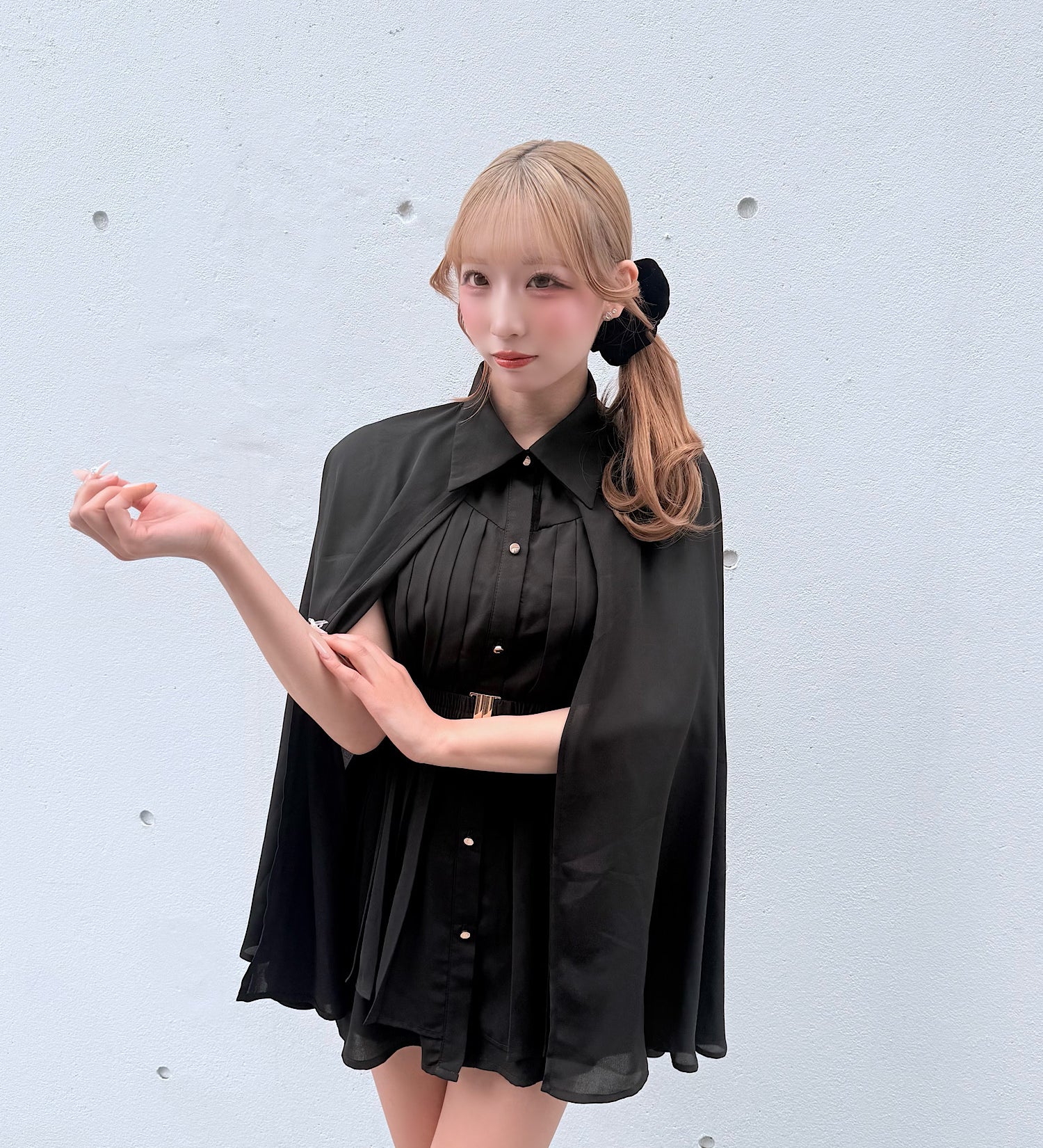 ケーププリーツシャツ