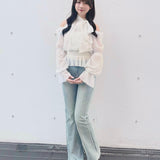 ラインビジューフレアデニム