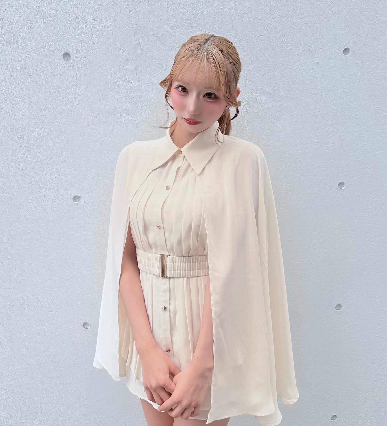 ケーププリーツシャツ