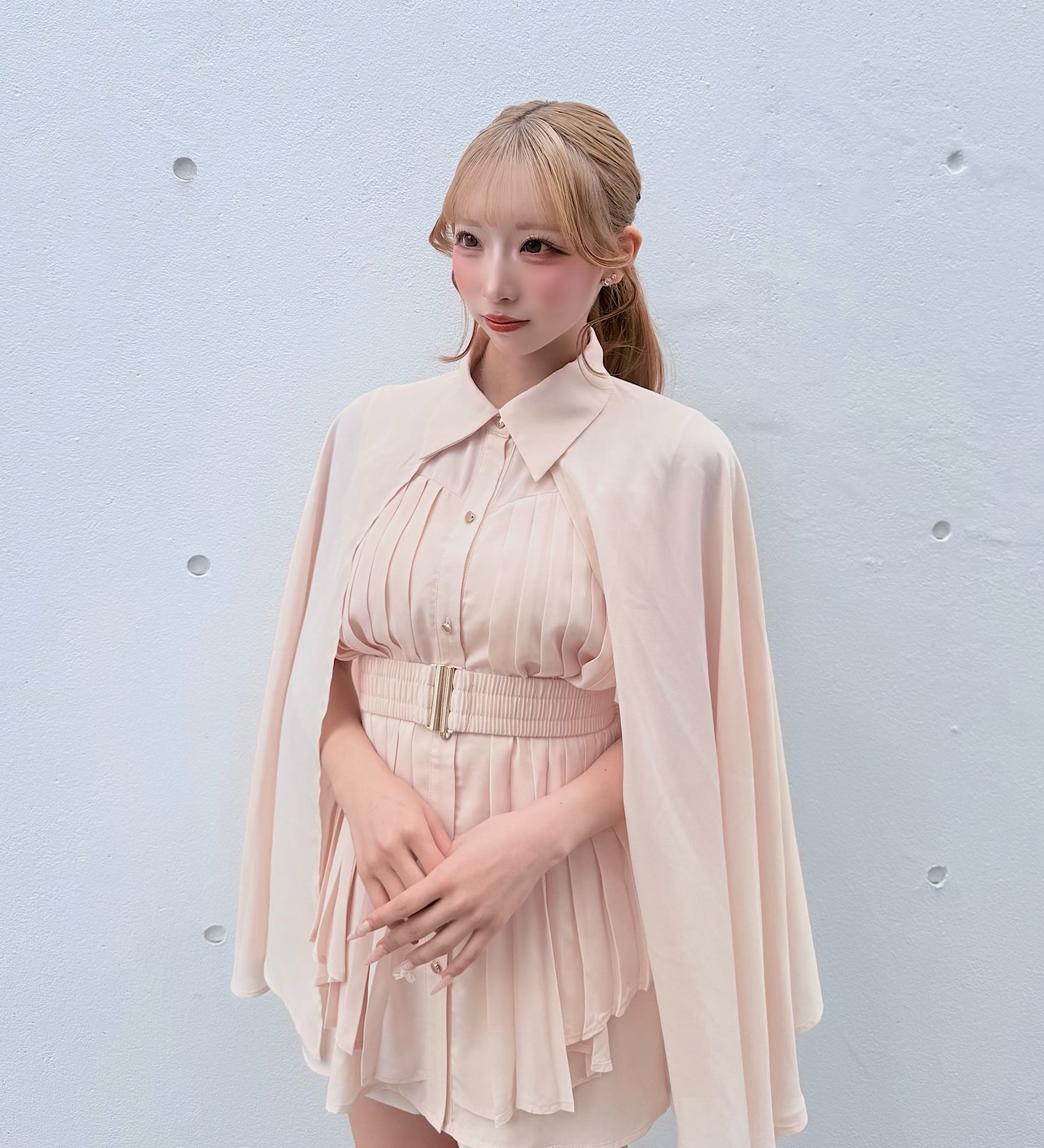 ケーププリーツシャツ