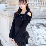【10月9日(金)発売スタート】オフショルリボンニット