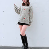 ラメ刺繍ハートニット