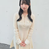 【予約商品 12月中旬発送】チェーンカラーZIPニットワンピース