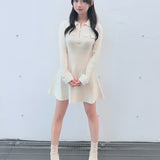 【予約商品 12月中旬発送】チェーンカラーZIPニットワンピース