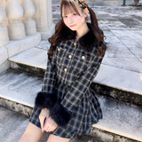 ファー付きバイカラーセットアップ