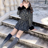 ファー付きバイカラーセットアップ