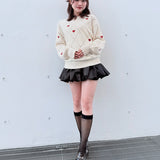 ラメ刺繍ハートニット