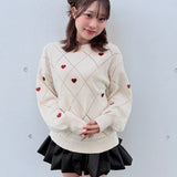 ラメ刺繍ハートニット