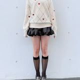 ラメ刺繍ハートニット