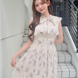 リボンタイフラワーワンピース