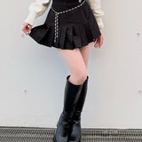 ラメプリーツビジューベルトスカパン