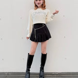 ラメプリーツビジューベルトスカパン