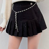 ラメプリーツビジューベルトスカパン