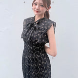 リボンタイフラワーワンピース