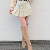 ラメプリーツビジューベルトスカパン