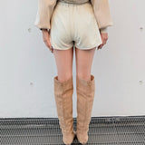 ラメプリーツビジューベルトスカパン