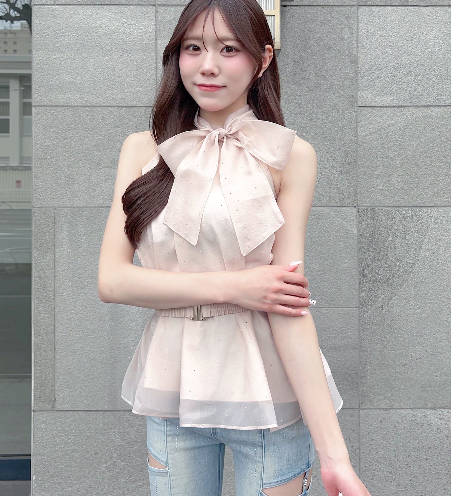 【予約商品 5月上旬発送】ウエストマークアメスリブラウス