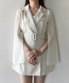 シアースリーブテーラードワンピース