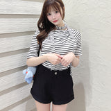 【SALE】半袖ドレープ衿カットソー