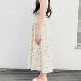 【予約商品5月中旬お届け】リボンタイフラワーワンピース