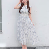 【予約商品5月中旬お届け】リボンタイフラワーワンピース