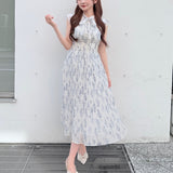 【予約商品5月中旬お届け】リボンタイフラワーワンピース