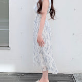 【予約商品5月中旬お届け】リボンタイフラワーワンピース