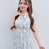 【予約商品5月中旬お届け】リボンタイフラワーワンピース