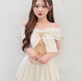 【一部予約商品 6月上旬お届け】リボンオフショルニット
