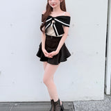 【一部予約商品 6月上旬お届け】リボンオフショルニット