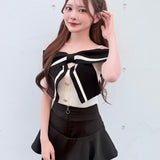 【一部予約商品 6月上旬お届け】リボンオフショルニット