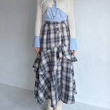 シャツレイヤードケーブルニット