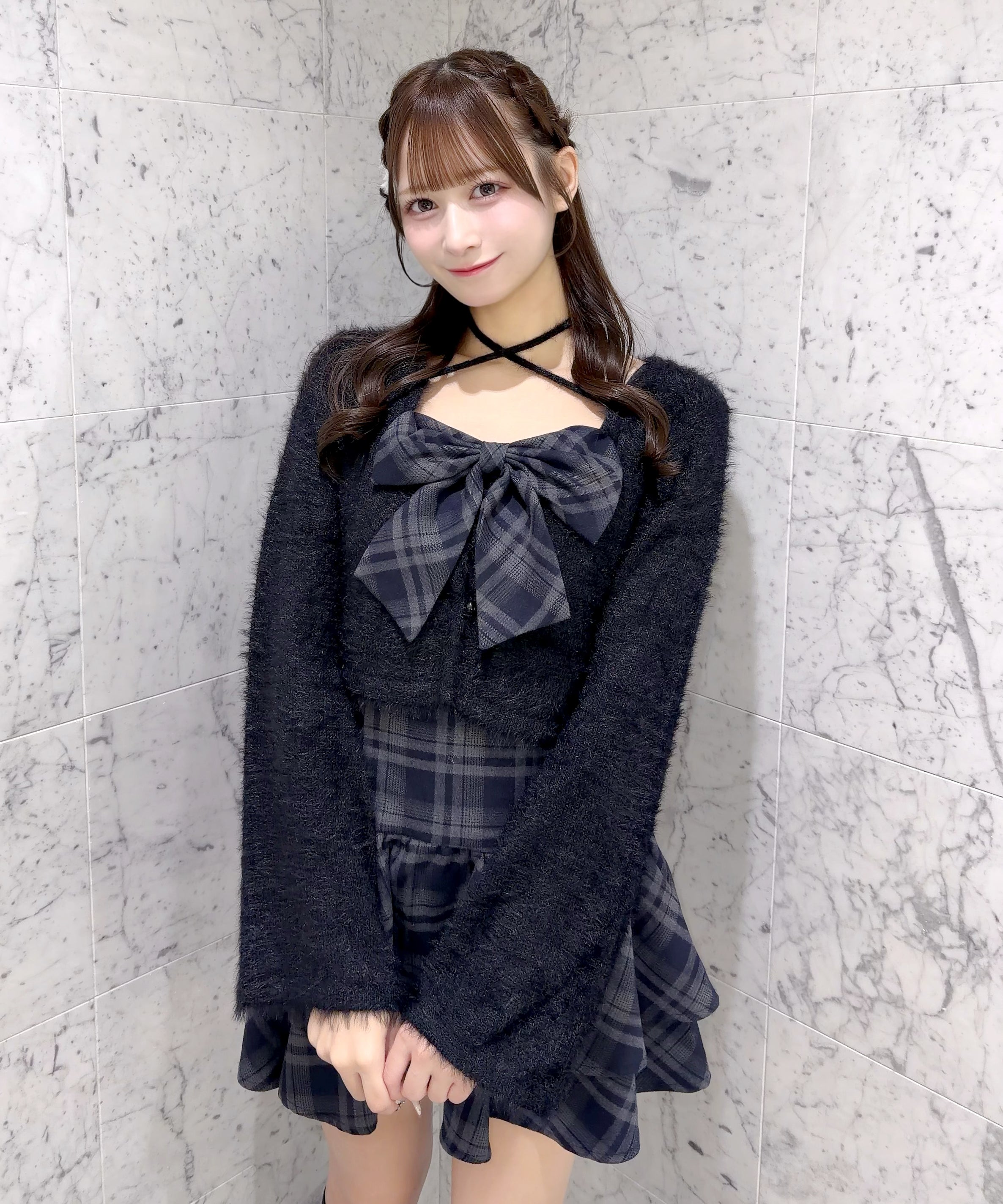 【予約商品11月上旬お届け】リボンアンサンブルワンピース(フェザーボレロver.)
