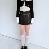 シャツレイヤードケーブルニット