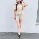 【予約商品 5月上旬発送】3wayローズペプラムチュニック