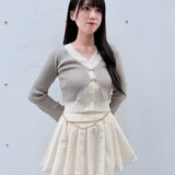 フロントホックレイヤードカーデトップス