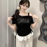 ワンショルストーンロゴTシャツ