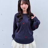 ラメ刺繍ハートニット