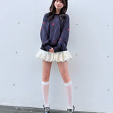 ラメ刺繍ハートニット