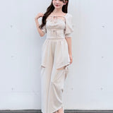 【予約商品5月中旬お届け】サイドリボンスウェットパンツ