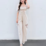 【予約商品5月中旬お届け】サイドリボンスウェットパンツ