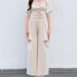 【予約商品5月中旬お届け】サイドリボンスウェットパンツ